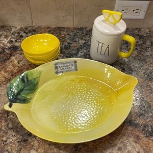 Rae Dunn Tea canister bundle with bowls and platter!